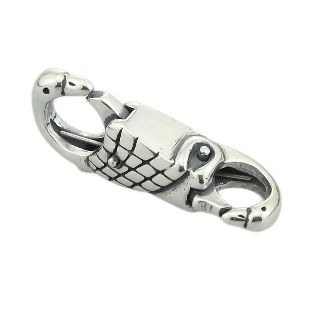 

925 Sterling Silver Clasps And Endings Grid Stripe Charm Bead For DIY Bracelet Making Fit European Brand Troll Bracelet Jewelry