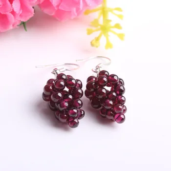 Natural crystal garnet grape earrings female Silver plated ear hook fashion jewelry drop earring
Natural crystal garnet grape earrings female Silver plated ear hook fashion jewelry drop earring