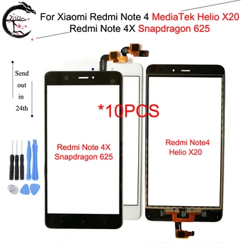 

10PCS Touch Panel For Xiaomi Redmi Note 4X Snapdragon625 Touch Screen Digitizer W/ Flex Cable HelioX20 Redmi Note 4 Sensor Touch