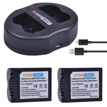 

2Pcs CGA-S006 CGA S006E S006A S006 DMW-BMA7 DMW BMA7 Battery + Dual USB Charger for Panasonic DMC FZ7 FZ8 FZ18 FZ28 FZ30 FZ35