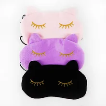 Cute Cat Sleeping Eye Mask Nap Cartoon Eye Shade Sleep Mask Black Mask Bandage on Eyes for Sleeping-MSK03