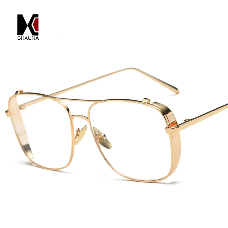 SHAUNA Retro 3 Colors Women Punk Plain Glasses Frame Brand ...