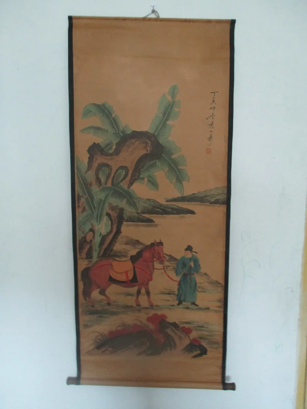 

Home wall decoration painting ,Chinese old paper scroll painting , "horse"