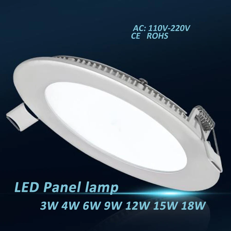 Ultra Thin Led Panel Downlight 3w 4w 6w 9w 12w 15w 18w Round LED