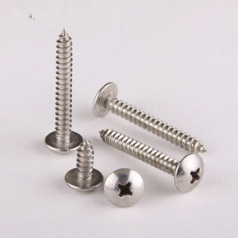 

15PCS Stainless Steel 304 Large Flat Head Self Tapping Screws / Umbrella Head Self-Tapping Screw M4 * 30