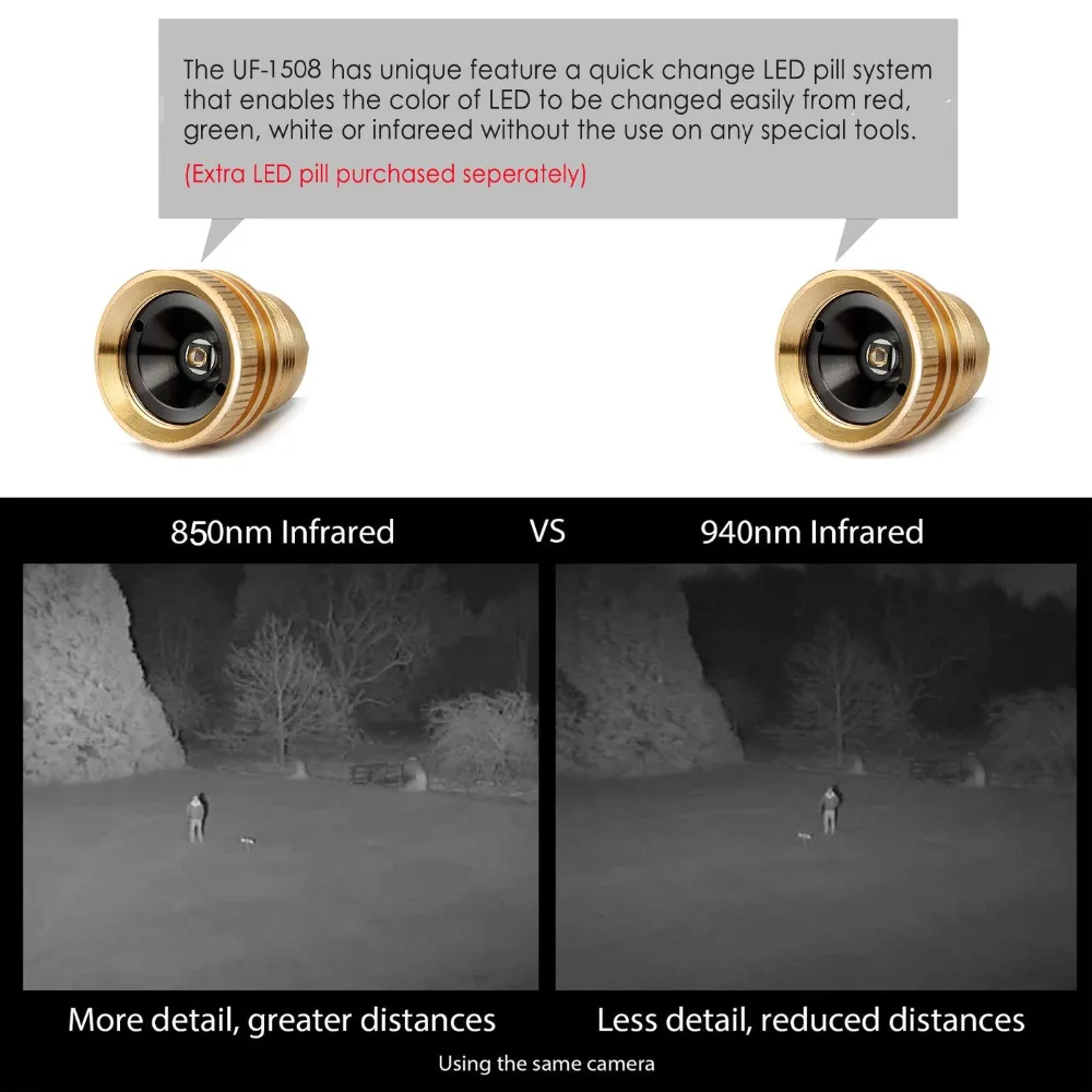 UniqueFire IR 940nm светодиодный фонарь для пилюль 3 режима держатель лампы падение в 1508 Модуль Замена для UF-1508 фонарик для охоты
