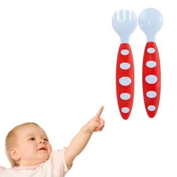

Baby Tableware Infant Spoons Children Soft Soup Fork Cochleare Baby Spoon Cute Tableware Feeding Infant Utensils MQ