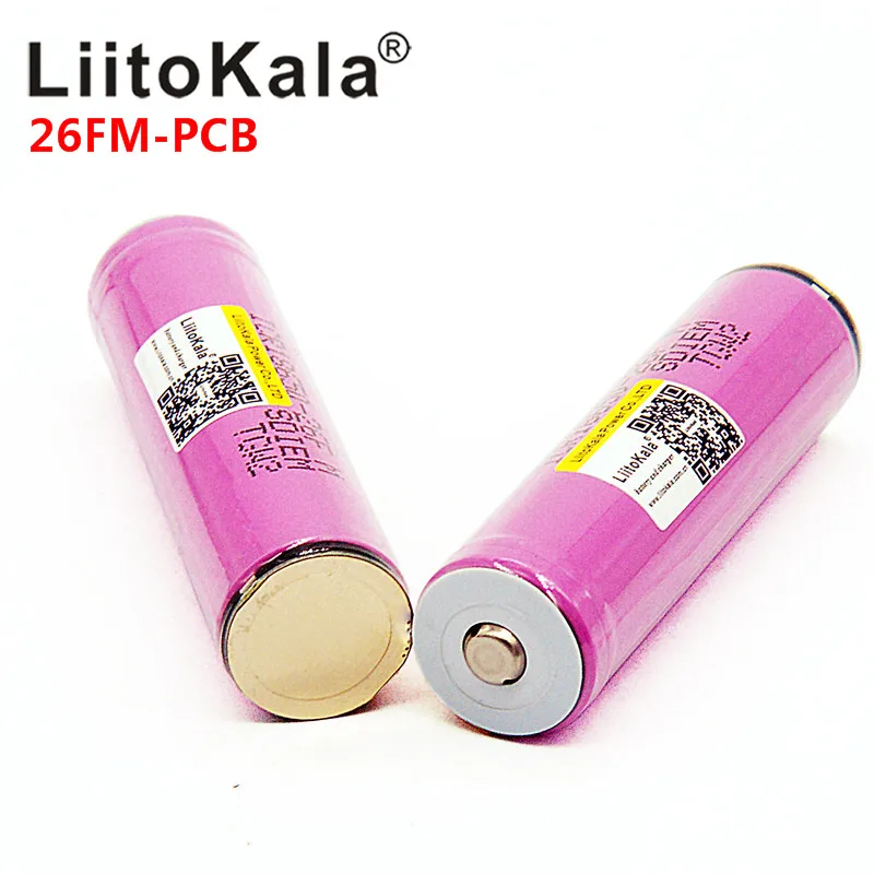 2 pcs / lot original icr18650 26fm liitokala 3.7v 18650 2600 mah