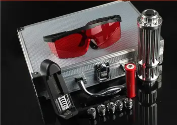 

High Power Military 100W 100000m 532nm Green Laser Pointer Flashlight Focus Burning Match,Burn Cigarettes,Pop Balloon+Glasses