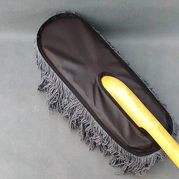 

New HOT Cotton Tweezer Brush Dusting Wood Handle Wax Brush Dust Car Wash Brush
