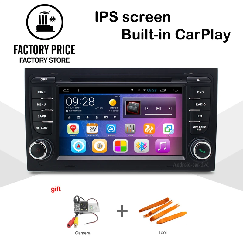 Cheap Quad-Core 2G+16G Car DVD Player Stereo Android 7.1 Navigation BT For AUDI A4 S4 2002-2008 Steering Wheel Control EW810P7QHCP 1