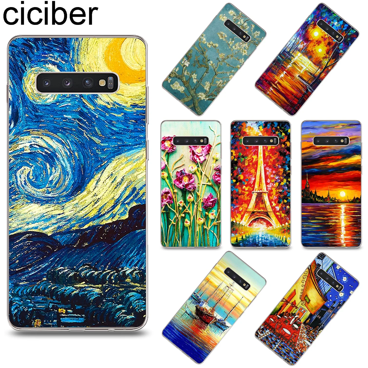 

Ciciber For Samsung Galaxy S9 S10 S8 Plus S10e Cover Soft TPU Phone Case For S7 S5 S6 Edge S5 mini Van Gogh Oil painting Fundas