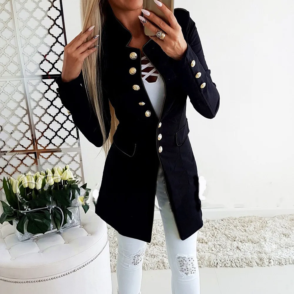 Elegant Autumn Women Blazer and Jackets Work Office Lady
