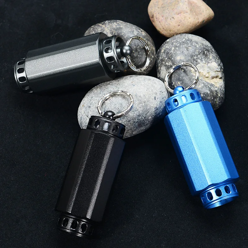 

Outdoor Camping survival Aluminum Alloy Waterproof Canister Medicine Seal Capsule Bottle pill box Tavel Tool Picnic accessory