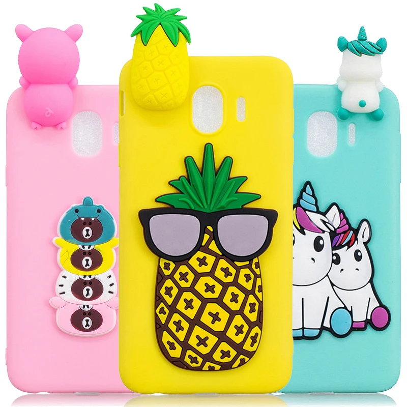 

For Samsung Galaxy J6 2018 Case on For Coque Samsung Galaxy J6 J4 Plus 2018 Cover 3D Doll Toys Candy Soft Silicone Phone Cases