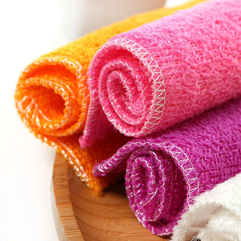3 PCS Bamboo Rag Washing Rags For The Kitchen Cleaning Scouring Pad Dish Cloth Bamboo Washcloth Dishcloth Bamboo Napkins  (7)