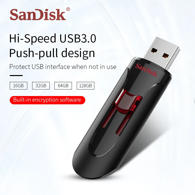 Флеш-накопитель SanDisk CZ600 USB 3,0, 64 ГБ, флеш-накопитель USB 128 ГБ, флеш-накопитель 32 ГБ, usb 16 ГБ, карта памяти, запоминающее устройство, u-диск