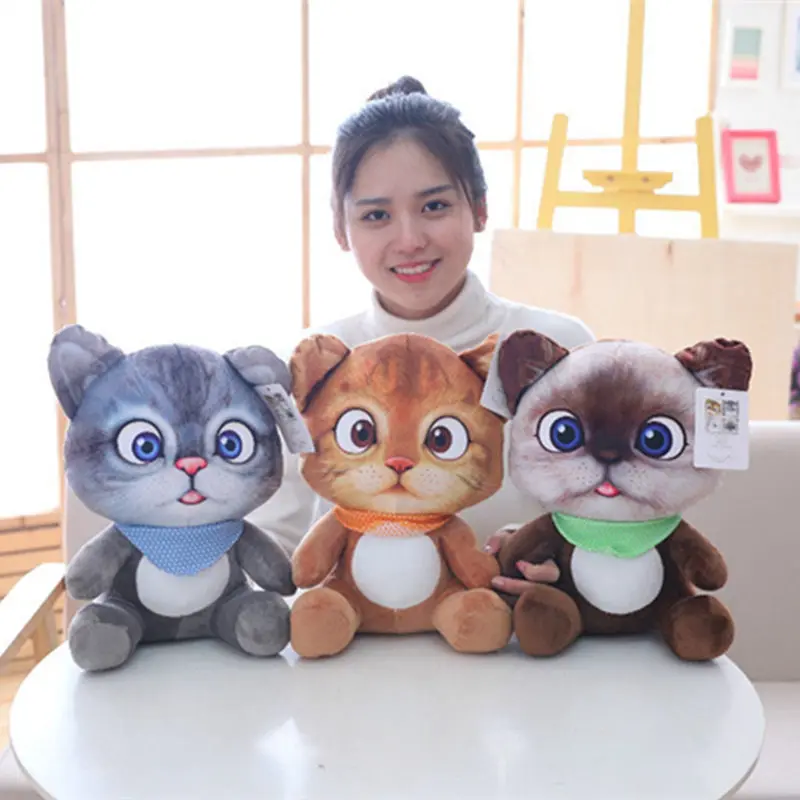 

1Pc 20cm 30cm Soft Stuffed Plush Cat Toys 3D Simulation Cartoon Animal Cat Cushion Pillow Kawaii Plush Toys Gifts For Kids