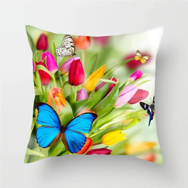 Fuwatacchi Multi Color Butterfly Cushion Cover Cute Soft Throw Pillow Cover Decorative Sofa Pillow Case Pillowcase