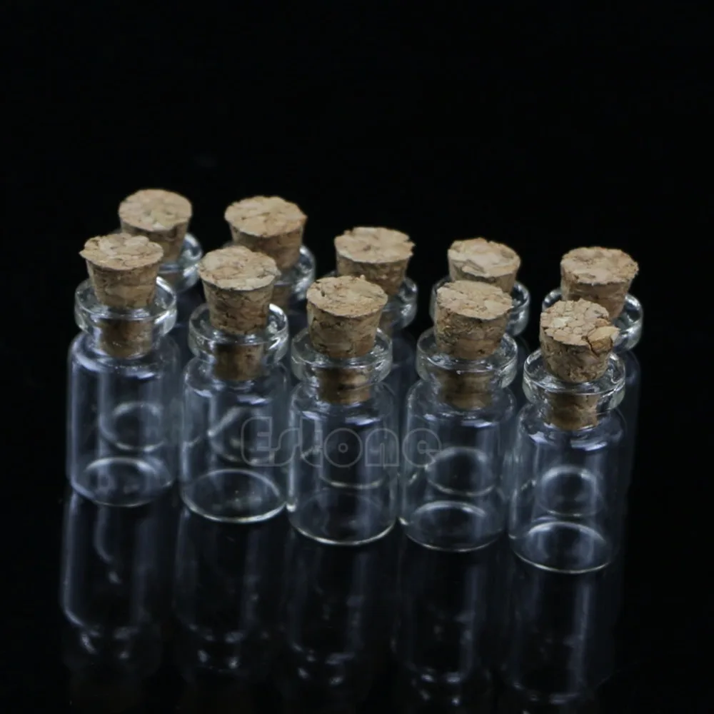 10pcs/lot 0.5ml 18x10mm Mini Glass Bottle Vial with Cork Stopper Storage Pendant 4