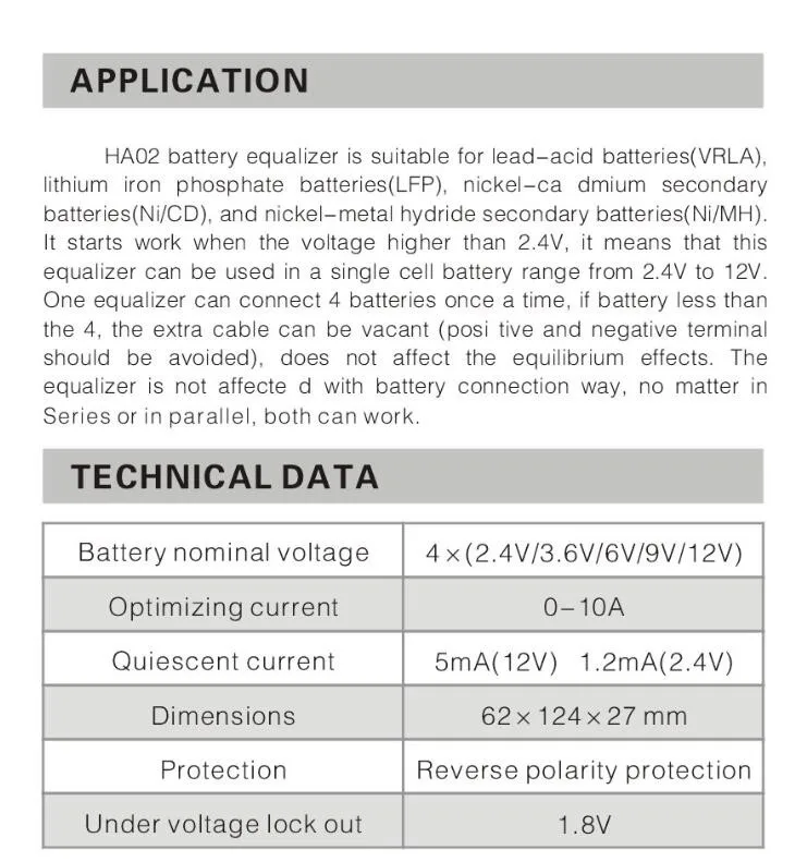 Горячая Распродажа Батарея эквалайзер, обеспечивающий HA02 4X12 V свинцово-кислотных аккумуляторных батарей балансировки зарядное устройство переменного тока для 48V гель потока AGM свинцово-кислотный аккумулятор