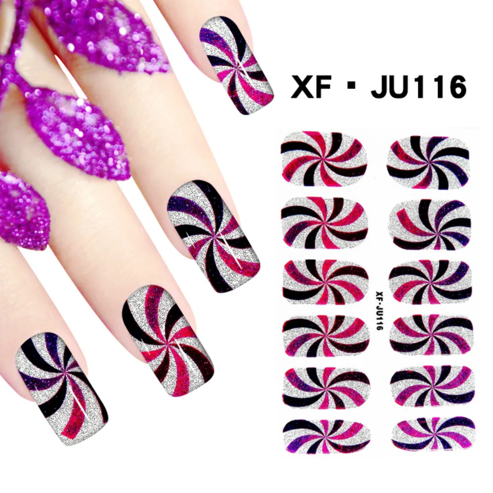 3D Full Ногтей Полосы Милый Модный Nail Art Наклейки/Наклейки 12 Наклейки Каждый