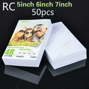 

RC 50 Sheets Glossy 4R 6inch 4x6 Photo Paper for Inkjet Printer Paper Imaging Supplies Printing Paper Photographic Color