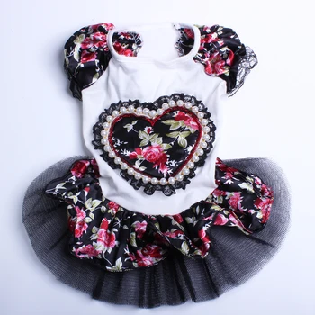 

Floral Dog Cat Dress Tutu Hearts Design Skirt Pet Puppy Spring/Summer Clothes Apparel 3 Colours