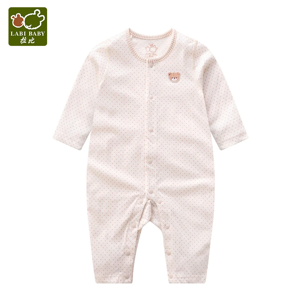 LABIBABY/комбинезон для новорожденных с длинными рукавами хлопковый комбинезон