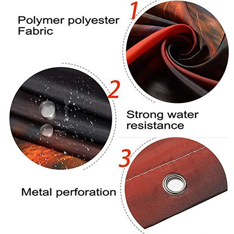  4PCS  Shower Curtains Non Slip Toilet Polyester Cover Mat Set Bathroom Shower Curtain home Decor Bathroom Products #3m15 (13)