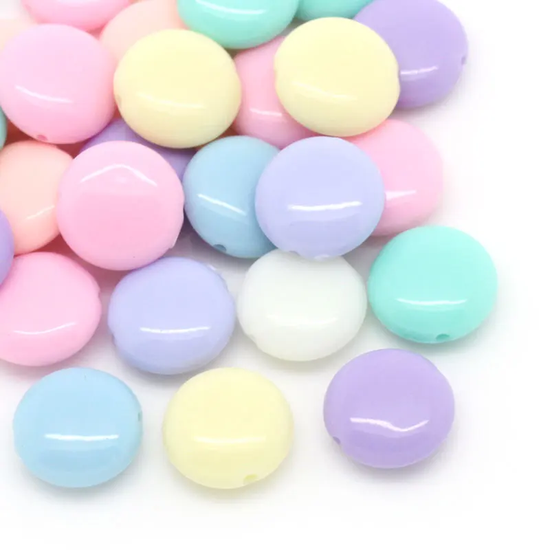 

200PCs Random Mixed Candy Color Acrylic Spacer Beads Oblate 12x5mm For Jewelry Making DIY Findings Fit Bracelets Necklaces