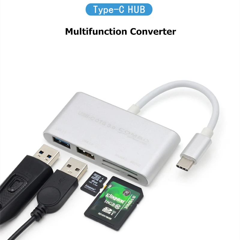 Trumsoon USB 3,1 type C OTG к USB 3,0 2,0 конвертер SD TF кард-ридер адаптер usb-хаб для Macbook huawei P20 30 samsung S8 9 10