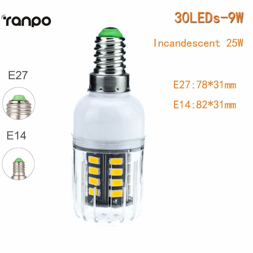 E27 E14 Светодиодная лампа 5733 SMD 9 Вт 12 18 25 30 осветительная AC 110 В 220 прожекторы для