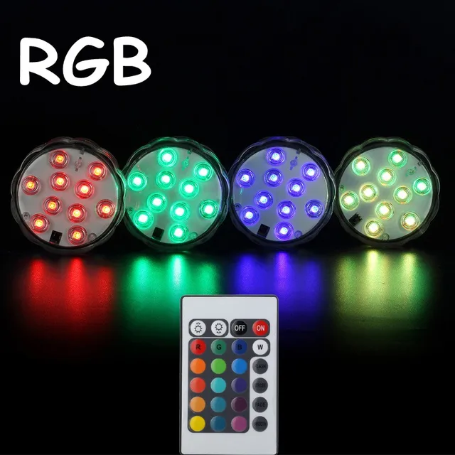 Us 1 58 21 Off Multi Color Rgb Submersible Led Underwater Light 10leds Battery Operated Night Ip68 Waterproof Lamp For Outdoor Party Pool In