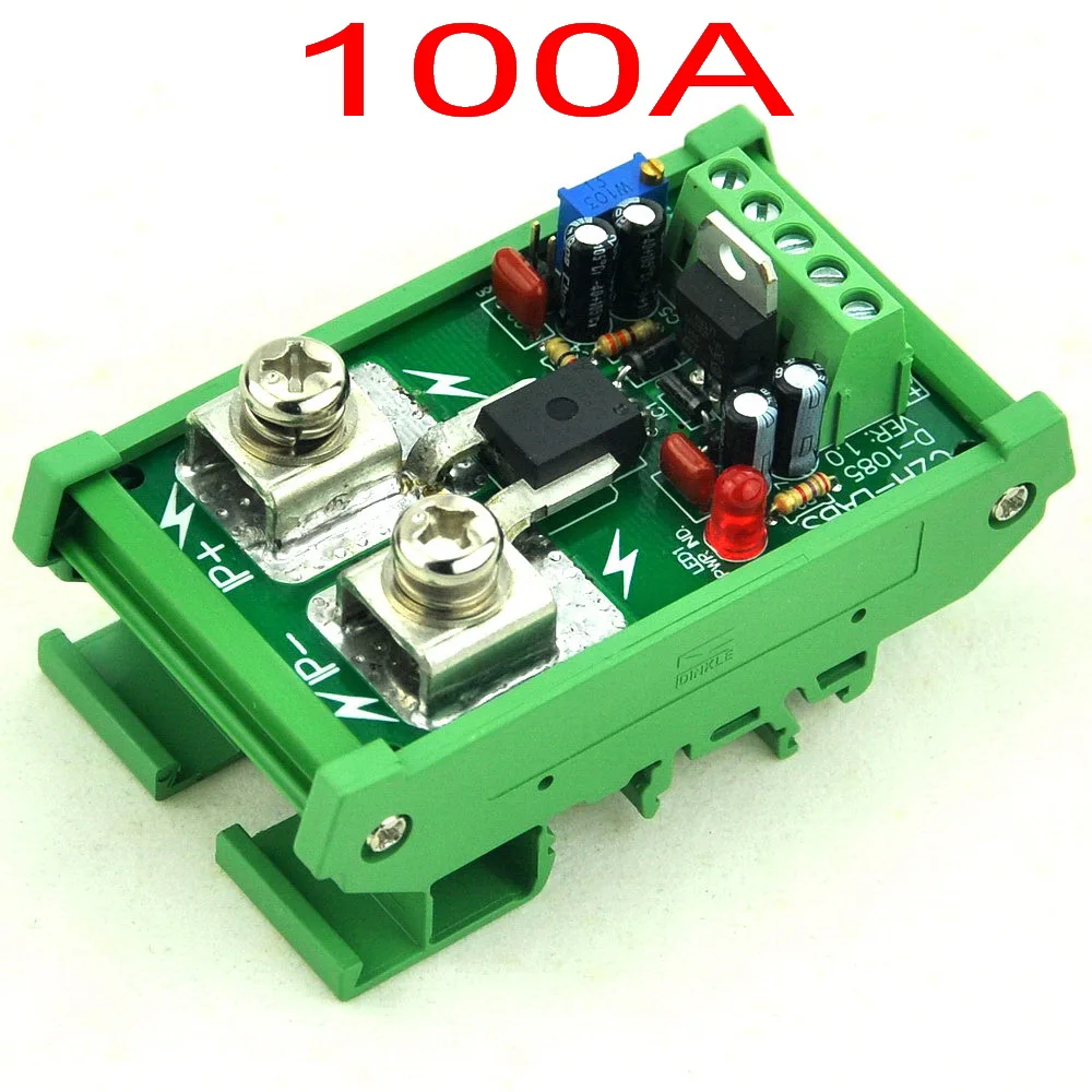 

DIN Rail Mount +/-100Amp AC/DC Current Sensor Module, based on ACS758