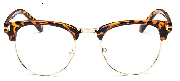 Полуметаллический для женщин очки оправа для очков Мужская Рамки Винтаж SquareClear оптический зрелище оправа для очков - Цвет оправы: leopard