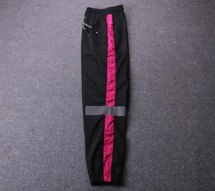 fruit of the loom sweatpants Patchwork men reflective hip hop pants side stripe streetwear night jogger sweatpants women casual trousers pantalon hombre workout joggers Sweatpants