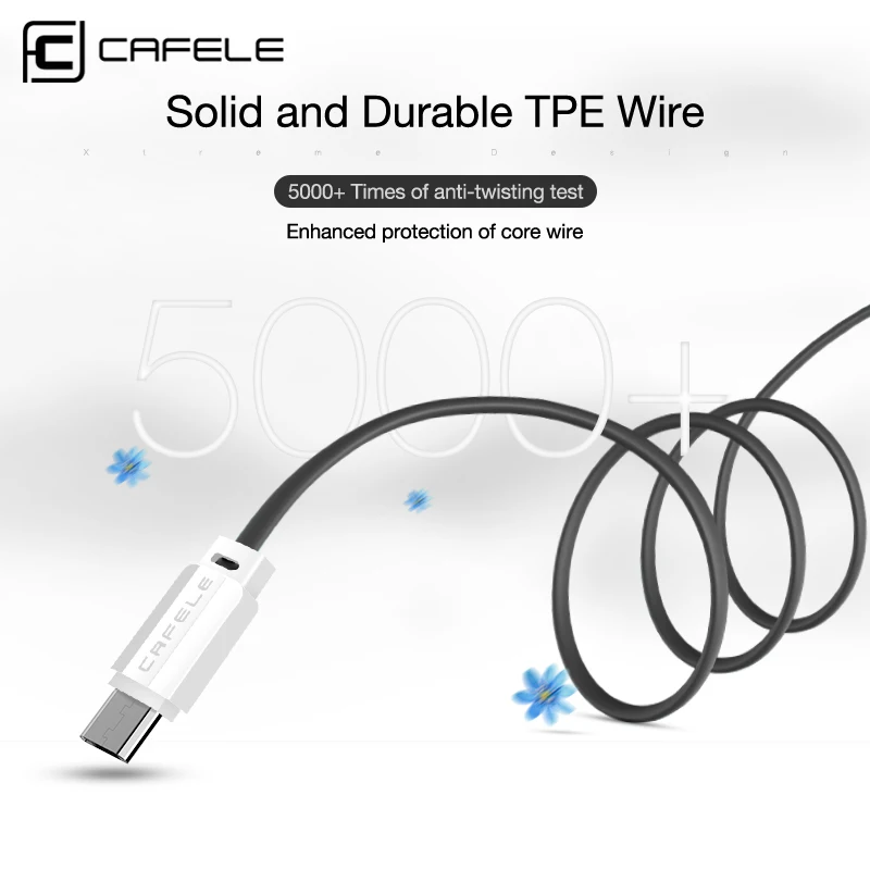 CAFELE Micro USB кабель для Xiaomi Sumsung huawei htc LG Android телефоны usb синхронизации данных Зарядка