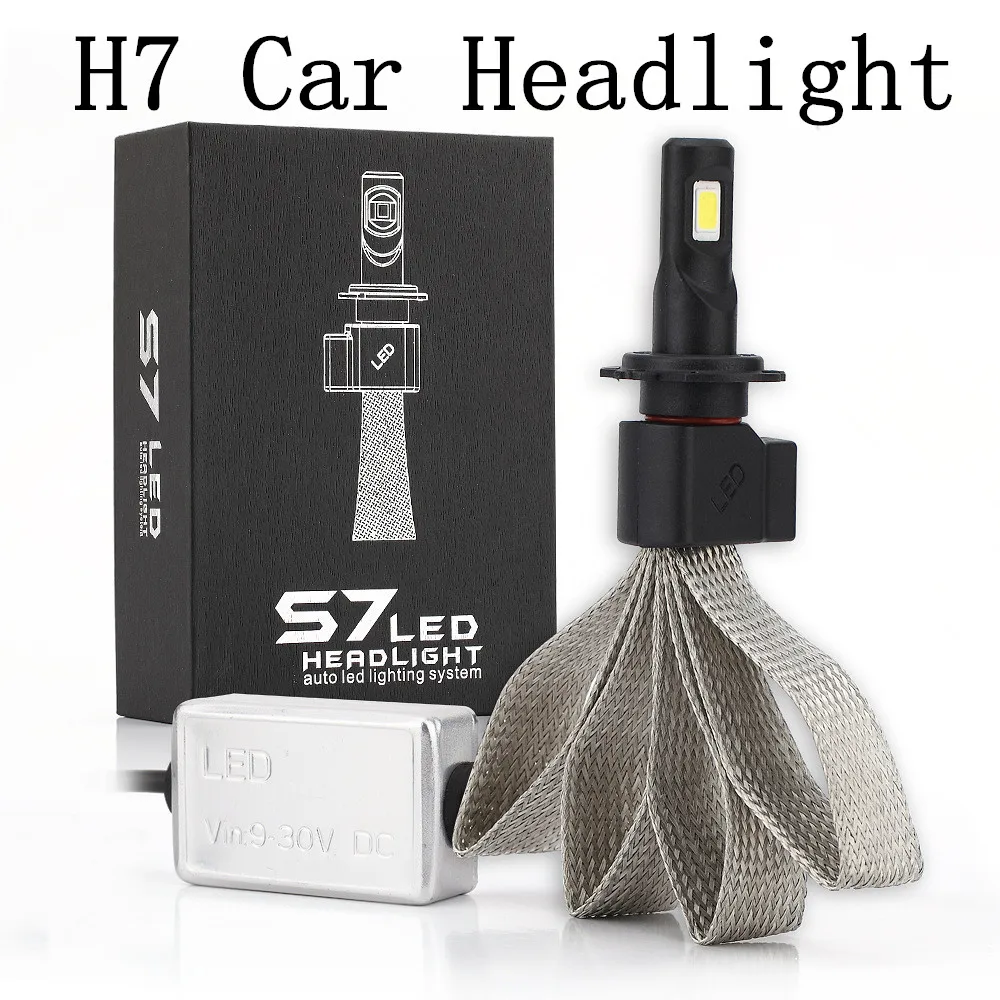 

Super Bright H7 Car Light Source Headlights 6400Lm 6000K Car LED headlight Bulb Conversion Kit Professional Tinned Copper Braid