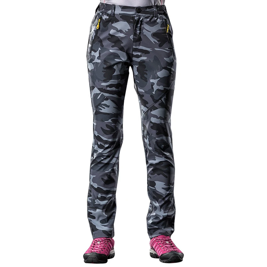 Invierno al aire libre impermeable senderismo elásticas hombres y mujeres camuflaje cáscaras suave escalada trekking camping fleece Pantalones Invierno al aire libre impermeable senderismo elásticas hombres y mujeres camuflaje cáscaras suave escalada trekking camping fleece Pantalones
