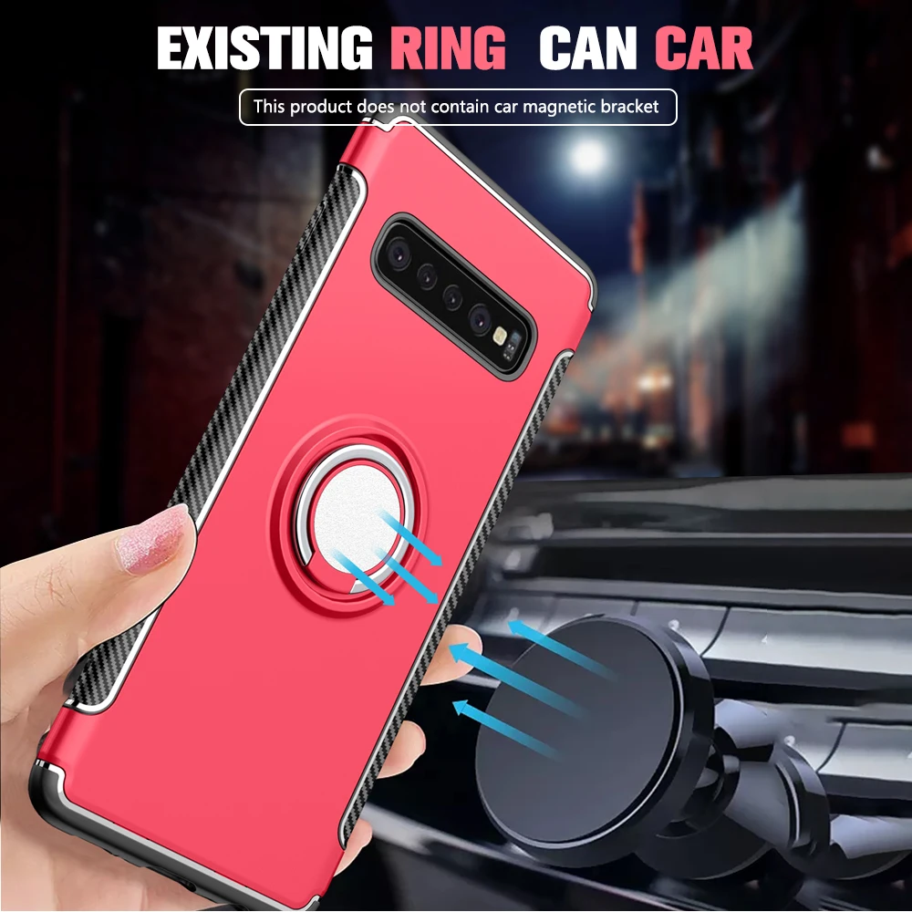 

Case For Samsung S10 Plus Case Hard PC Magnetic Ring Armor Coque Cover For Samsung Galaxy S10 Lite Case Funda For Samsung S9