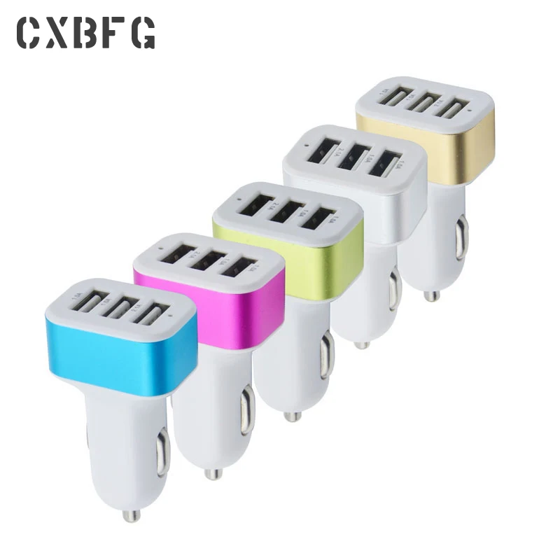 3in1 многоцветный Micro Auto Dual USB Автомобильное Мощность кабель Зарядное устройство