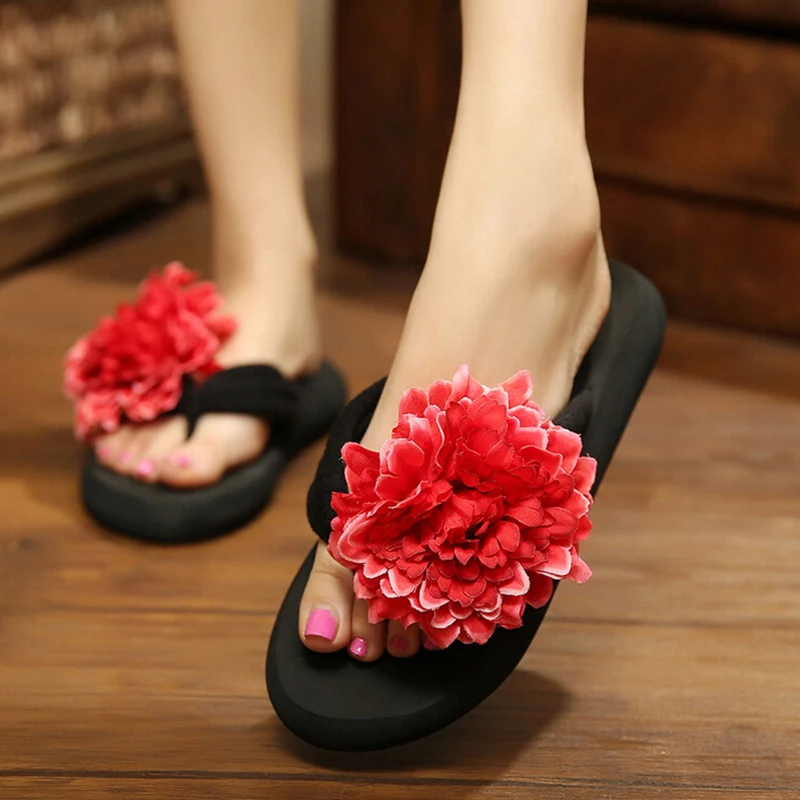 Летний стиль Женская обувь в богемном стиле вьетнамки с сандалии Пляжные Тапочки ручной работы Цветы пункт Zapatillas Mujer S229
