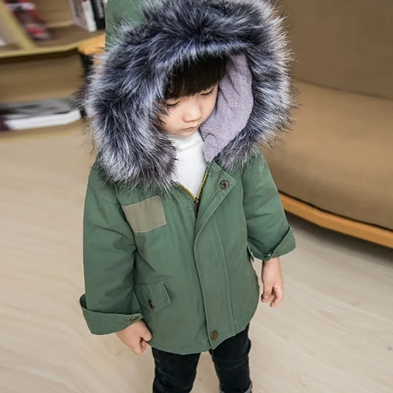 

New winter boys fleece jackets green color kids hooded coats Boys Jacket 7CT101