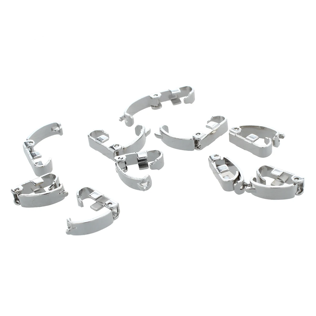 

10 x stainless steel Jewelry Wrist Watch Bracelet Band Fold Over Clasps 0.4x0.1"