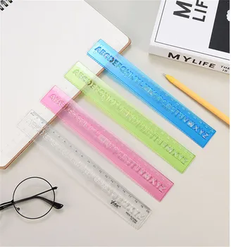 

Clear Plastic Straight Ruler Plastic Measuring Tool for Student School Office