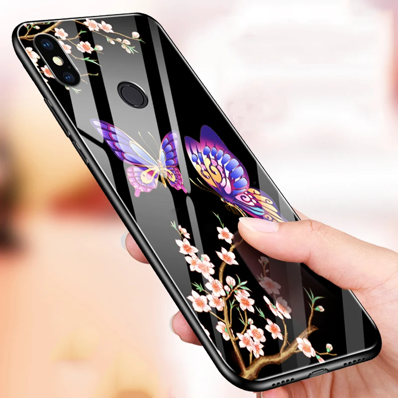 Модный чехол GKK для Xiaomi Mi 8 заднее стекло + мягкая термополиуретановая
