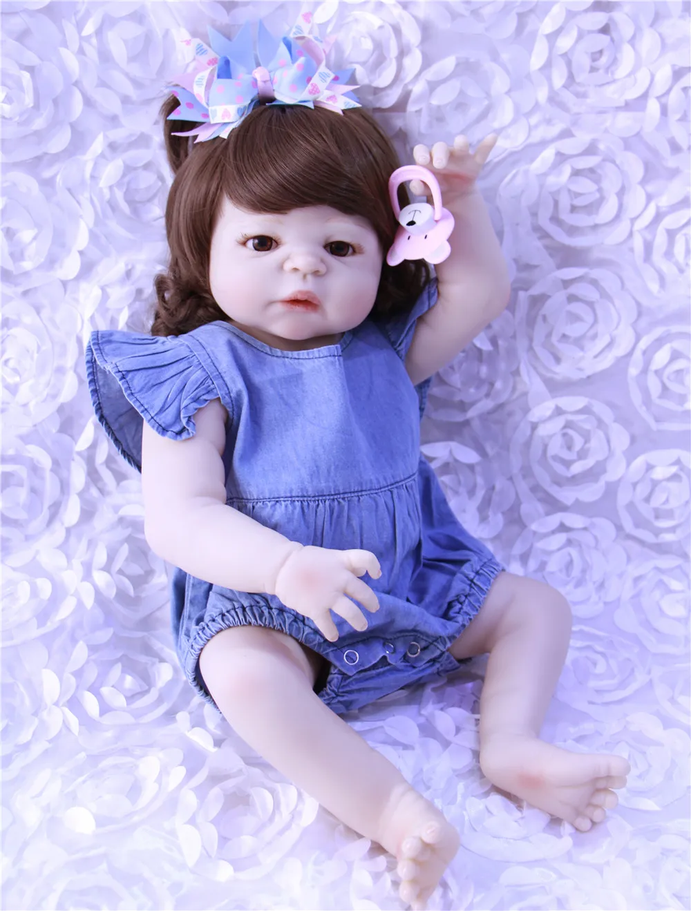 Lovely Real Like Baby Dolls Reborn 23'' Full Silicone Vinyl Reborn baby