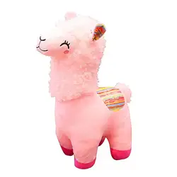 Новый 25 см плюшевые животные Дети игрушки подарки на день рождения улыбка полоса Альпака ламы Мягкая кукла