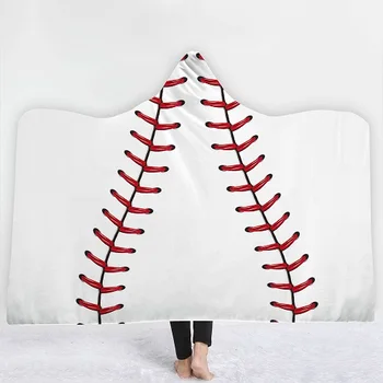 

New Sport Blanket Hooded Blanket Winter Soft Fleece Basketball Print Blanket Fleece Adult Wearable Blanket Throw on Sofa/Travel